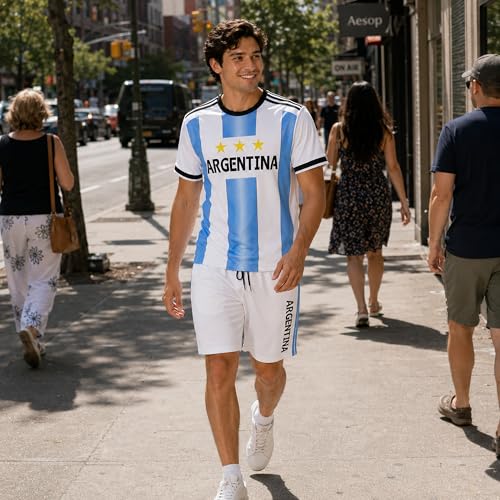 Men's National Flag Soccer Jersey & Shorts Set