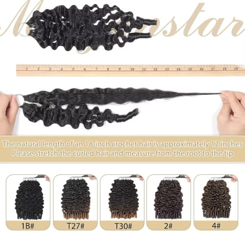 MORGENSTAR 18-Inch Burmese Curly Human Hair Crochet Bundles
