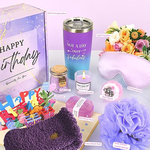 Inneroam Birthday Gifts for Women Friend Mom -Relaxing Spa Gift Basket Set Care Package Gift for Woman, Unique Happy Birthday Gift Ideas for Sister Her Best Friend Wife Grandma Teacher Nurse Coworker