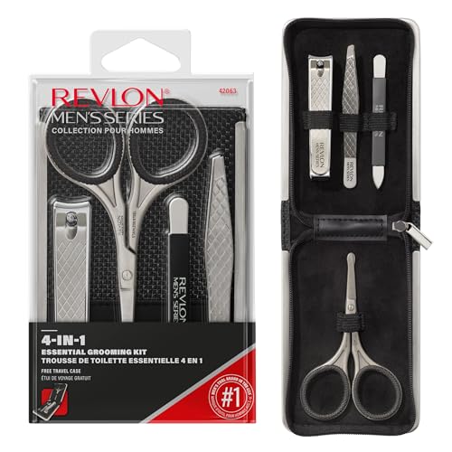 Men's Grooming Kit - 5-Piece Stainless Steel Tools with Travel Case