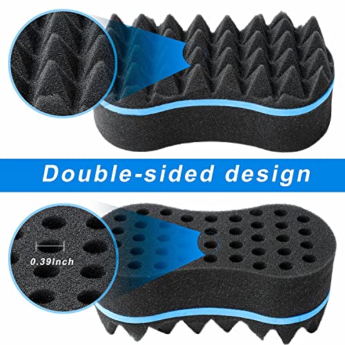 Hair Styling Set: 2 Curl Sponges & Metal Afro Pick