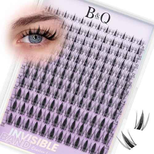 B&Q Fairy Lash Clusters Invisible Band False Eyelashes Clusters Natural Cluster Eyelash Extensions Comfortable Individual Lashes Extension DIY Soft Eyelash Clusters£¨Fairy-MIX8-18mm£©