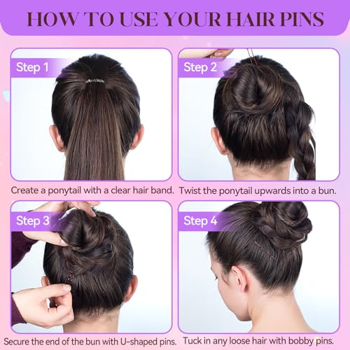 300 Pcs Hair Pins & Elastic Bands Hair Styling Kit with Storage Box
