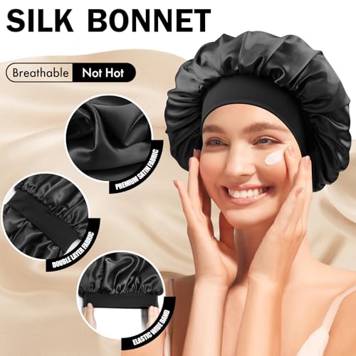 Satin Silk Bonnet for Hair Sleep Cap | Double Layer