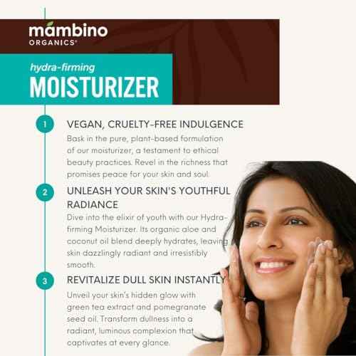 Mambino Organics Hydra-Firming Moisturizer ? Vegan, Face Cream with Moroccan Aragan, Namibian Marula & Sri Lankan Coconut ? Hydrating for Radiant Skin ? Cruelty-Free Skin Care, 3-Pack 1.7 fl oz