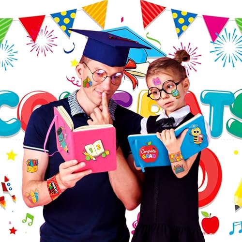 72 Pc Kindergarten Graduation Party Favors - Tattoos & Slap Bracelets