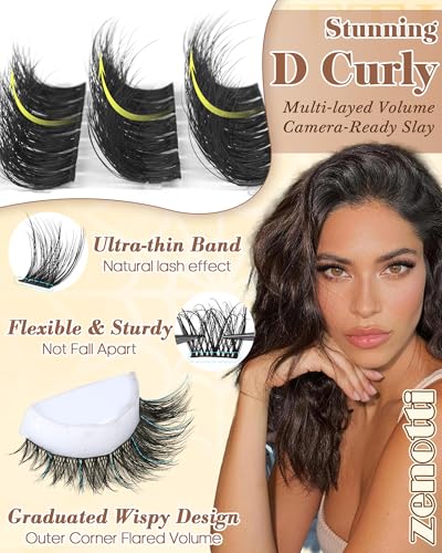 Natural Wispy Lash Clusters 8-16mm D Curl by Zenotti