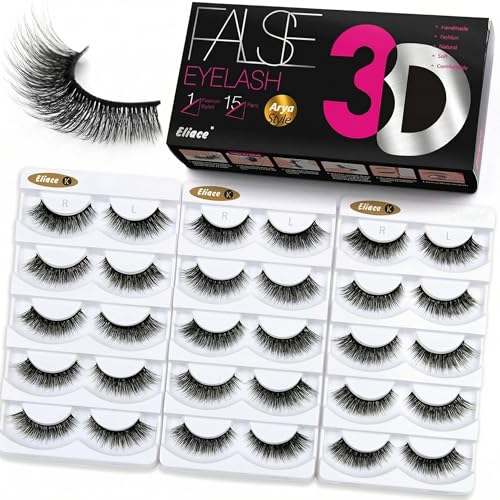 Eliace 3D Mink False Eyelashes Cat Eye Lashes 15 Pairs