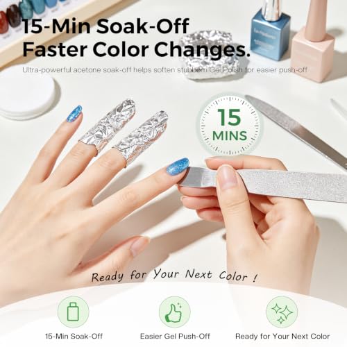 Morovan Acetone Nail Polish Remover - Aloe Infused Gel Soak-Off (8 oz)