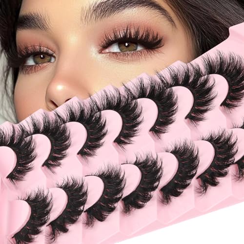 Losha 3D Fluffy Cat Eye False Eyelashes 7 Pairs 8-18mm