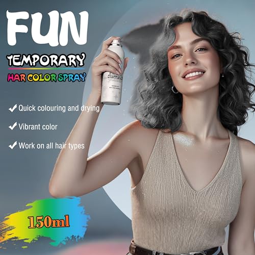 Temporary Black Hair Color Spray - Washable & Non-Sticky | 150ml