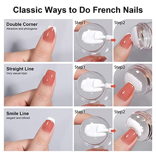 SAGEBIO Nail Art Stamper Clear Silicone Nails Stamping Jelly with Acrylic Scraper Transparent Visible Body DIY Manicure Nail Art Tool For DIY Nail Decor French Nail Manicure 01