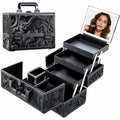 LED Lighted Makeup Case with Mirror - 11.6" Portable Organizer