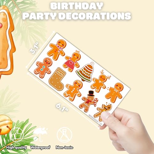 Gingerbread Man Temporary Tattoos - 10 Sheets (100 PCS)