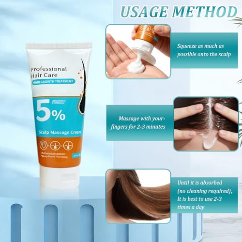 5% Minoxidil Hair Growth Scalp Massage Cream, Anti Loss Treatment for