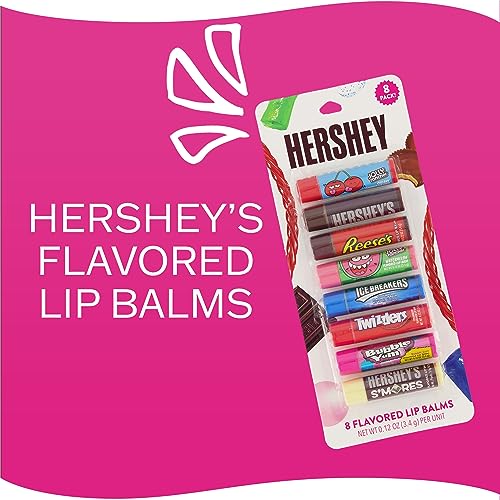 Taste Beauty for Hershey's Chocolate & Candy Flavored Lip Balms - 8 Pack Favorite Candies Flavor