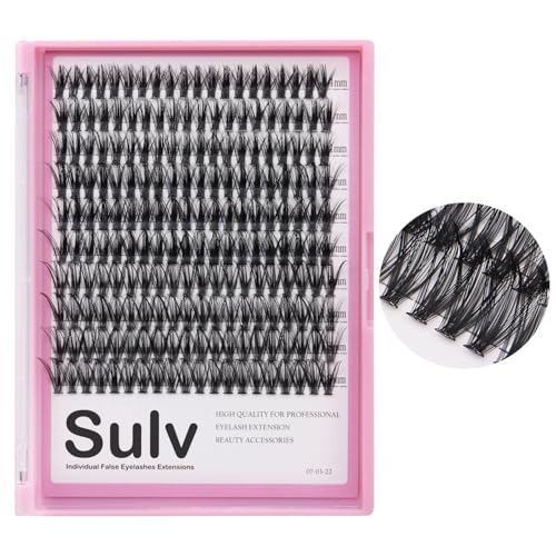 SULV D Curl Wispy Lash Clusters - 200PCS Soft Band Eyelash Extensions for Beginners