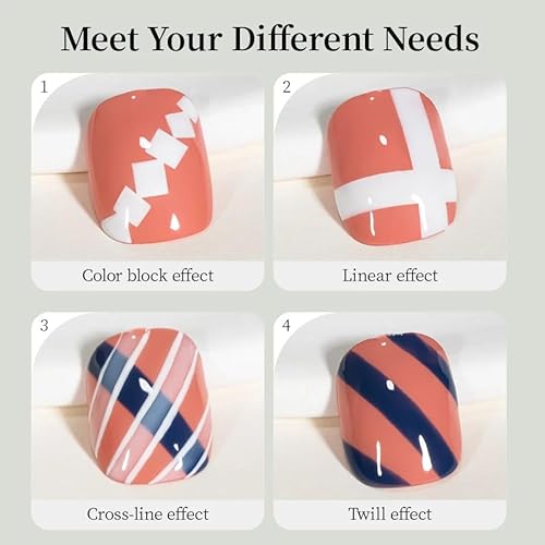 Ombre Nail Art Brush ? Thin Striping & Checker Painting Tool for Acrylic Nails, Poly Gel Design, Manicure Detail & Gradient Effects, Professional Nail Drawing Accessory