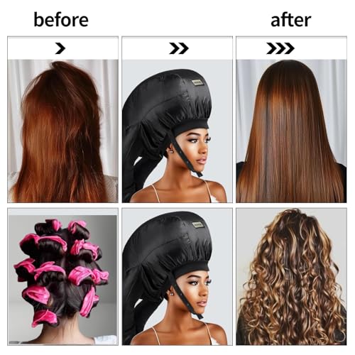 Hooded Hair Dryer Bonnet with Dual-Tube Heat | Hands-Free Drying