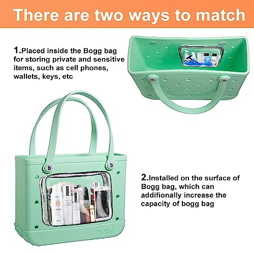 Clear Bogg Beach Tote Bag with 2 Insert Hooks - Travel Organizer