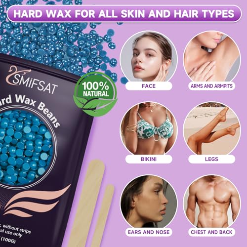 Waxing kit for women, Digital Hard Wax Warmer with 4 Packs of Natural Wax Beans (14.1oz), Silicone Bowl and Waxing Accessories, Professional for Bikini, Face, Brazilian, Body and Home Salon - Black