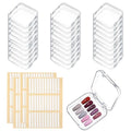 30Pcs Transparent Nail Storage Boxes with 144 Double-Sided Tape for Press-On Nails & Nail Art