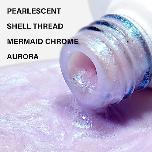 AILLSA Pearl Gel Nail Polish Chrome Mermaid Gel Polish Aurora Iridescent Shimmer Pearlescent Shell Soak Off U V Gel Nail Polish Glazed Donut for Manicure Salon DIY & Holiday Gifts 0.27Fl Oz GE13