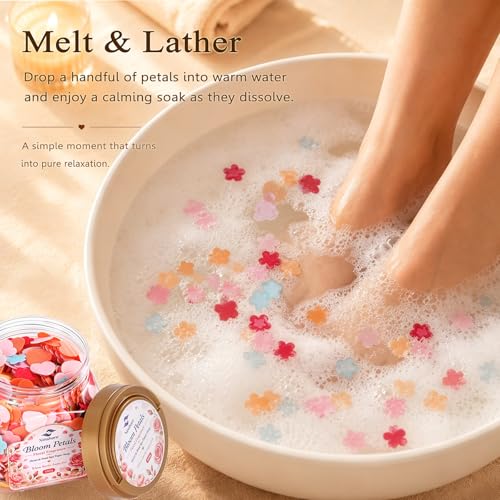Foot Soak Soap Flower Petals - Fast-Dissolving Pedicure Spa Sheets