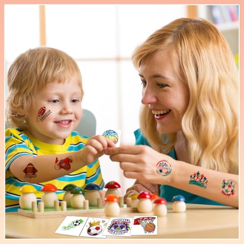 102 Sports Temporary Tattoos for Kids - Soccer Baseball