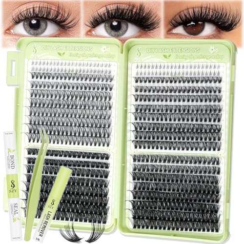 Eyelash Clusters Kit 668 Pcs with Bond, Seal & Remover