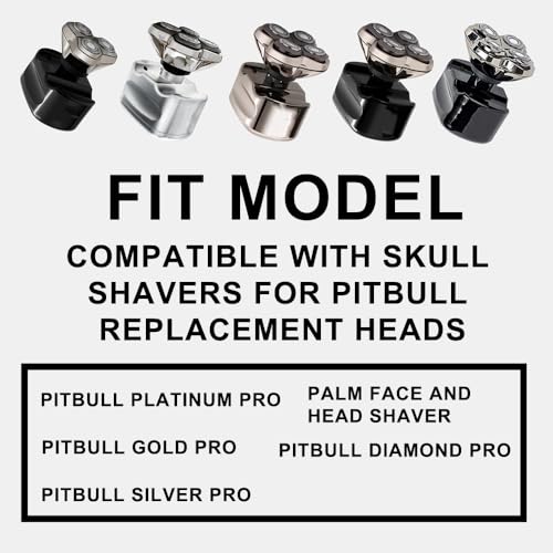 8 PACKS Head Shaver Replacement Heads Compatible with Skull Shaver Pitbull Gold PRO, Pitbull Silver PRO, Palm, Pitbull Platinum PRO, Sk-ull Shaver Pitbull Gold PRO Shaver Replacement Blade