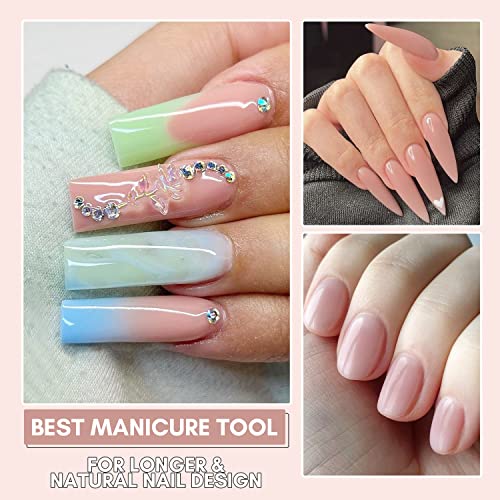 Makartt 50ml Nude Poly Nail Extension Gel & Rhinestone Glue Bundle