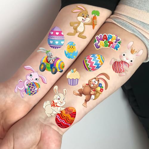 Easter Temporary Tattoos for Kids - 10 Sheets