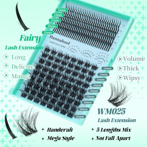 D Curl Lash Clusters - 12-22mm Mixed Volume Eyelash Extensions
