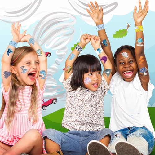Tornado Party Favors Set - 24 Slap Bracelets & 36 Tattoos