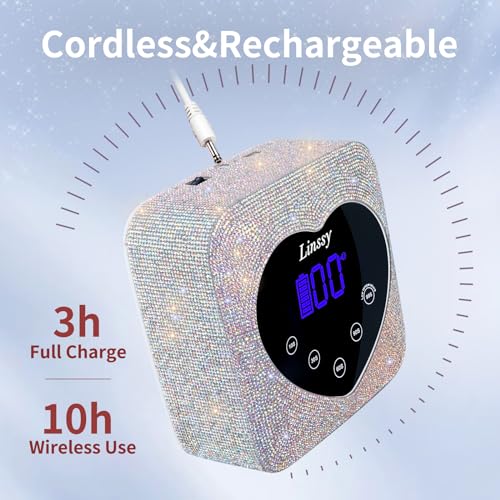 UV Nail Lamp, 72W Cordless Nail Lamp Nail Dryer with 5 Timer Settings, Large Heart Shape Smart LCD Screen with Touch Control UV Light for Nails, Professional LED Nail Lamp (Diamond)