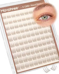 Mavphnee Brown Eyelash Clusters 8-12MM Natural Wispy Fake Lashes for Daily Wear