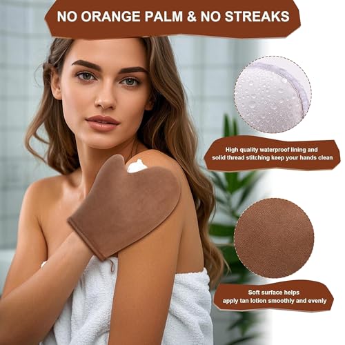 4-in-1 Velvet Self Tanning Mitt Set with Back Applicator