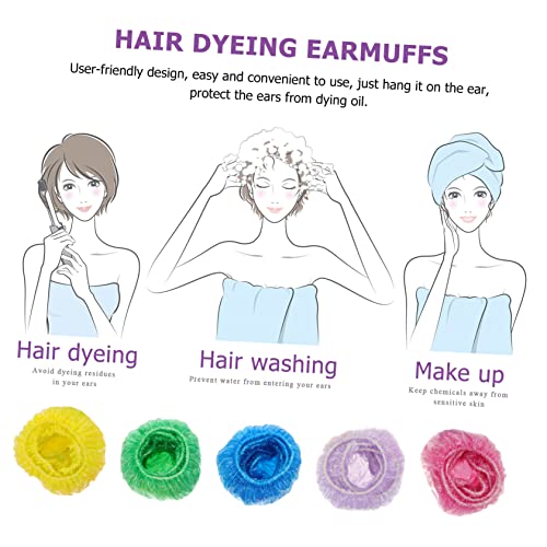 100pcs Disposable Waterproof Ear Covers for Hair Dye & Bathing