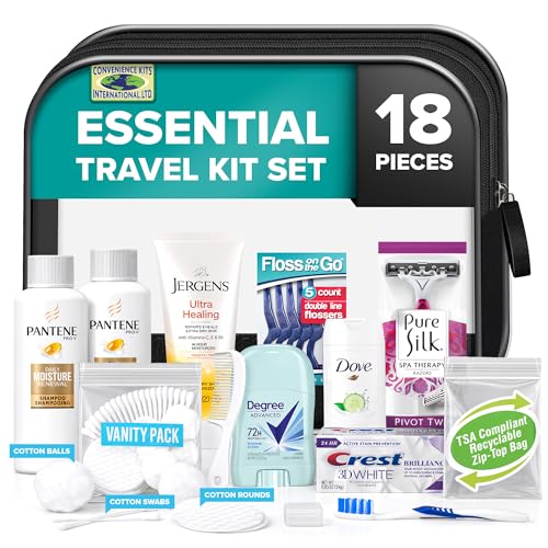 Women's 18-Piece Travel Toiletry Kit with TSA-Compliant Bag