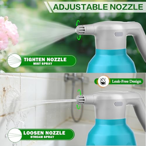 Blue Electric Spray Bottle 1/2 Gallon Plant Mister with Adjustable Nozzle