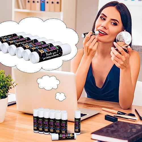 50 Pack Christmas Employee Appreciation Gifts Bulk Lip Balms Bulk Christmas Stocking Stuffers Xmas Party Gift Team Coworker Thank You Gifts Basket Stuffers for Women Men Teacher Staff(Balm)