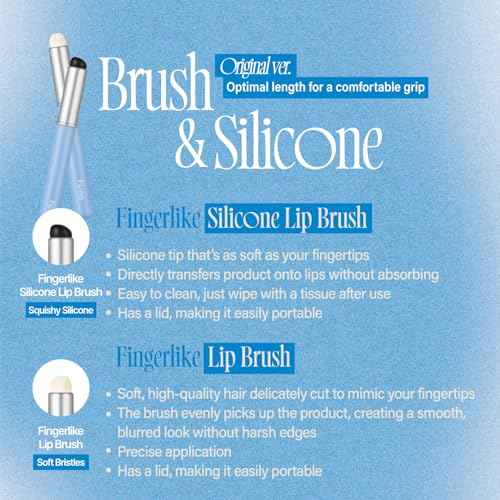 fwee Fingerlike Silicone Lip Brush Slim | Multi-purpose Makeup Blending Brush with Lid