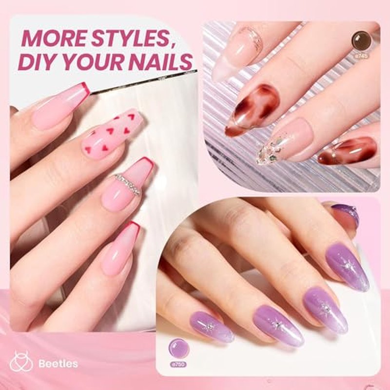Beetles 36 Colors Jelly Gel Nail Polish Set with Top Coats