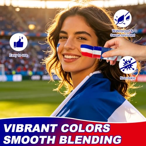 France Patriotic Face Paint Stick – Sweatproof Sports Makeup