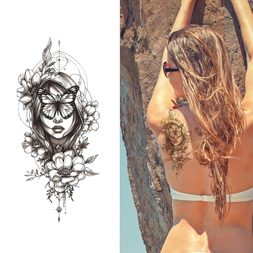 Floral Face Temporary Tattoos - 3 Sheets, 5-7 Days
