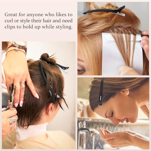 AIMIKE Professional Duck Bill Hair Clips - 6pc Silicone Non-Slip Styling Set