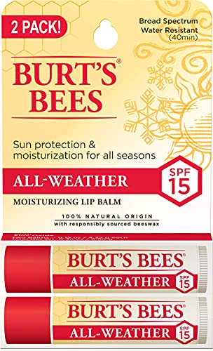 Burt's Bees All Weather SPF 15 Lip Balm, 2 Tubes