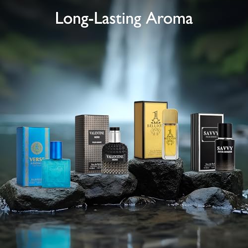 NovoGlow Signature Scent 4-Piece Mini Fragrance Set for Men - Spicy Aromatic Citrus & Woody Notes, 4x30ml