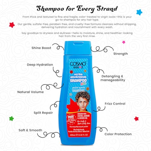 Cosmo Bounz Kids Hair Shampoo 400ml - Curly & Wavy Hair